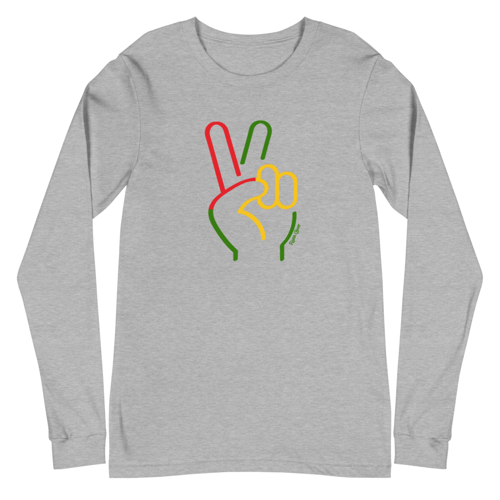 Rasta Chant Peace Sign Long Sleeve Unisex T-Shirt - 10Y