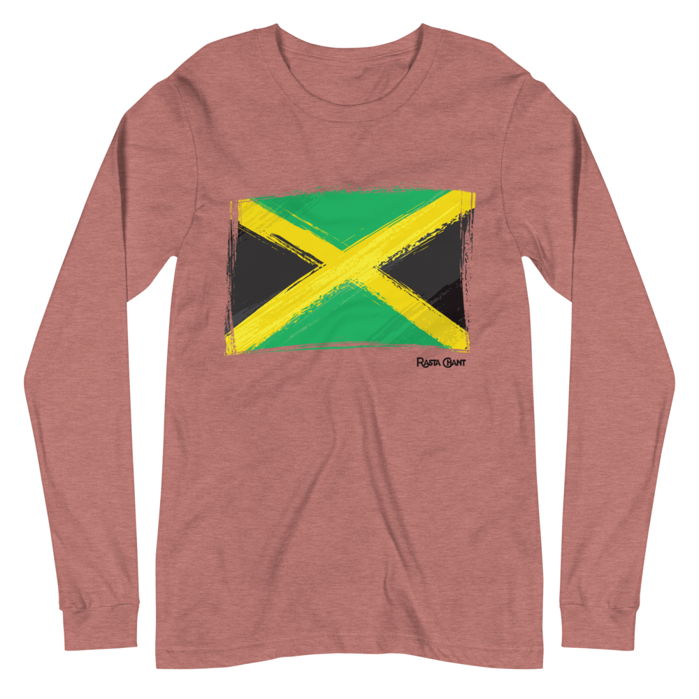 Rasta Chant Jamaican Flag Long Sleeve Unisex T-Shirt - 10Y