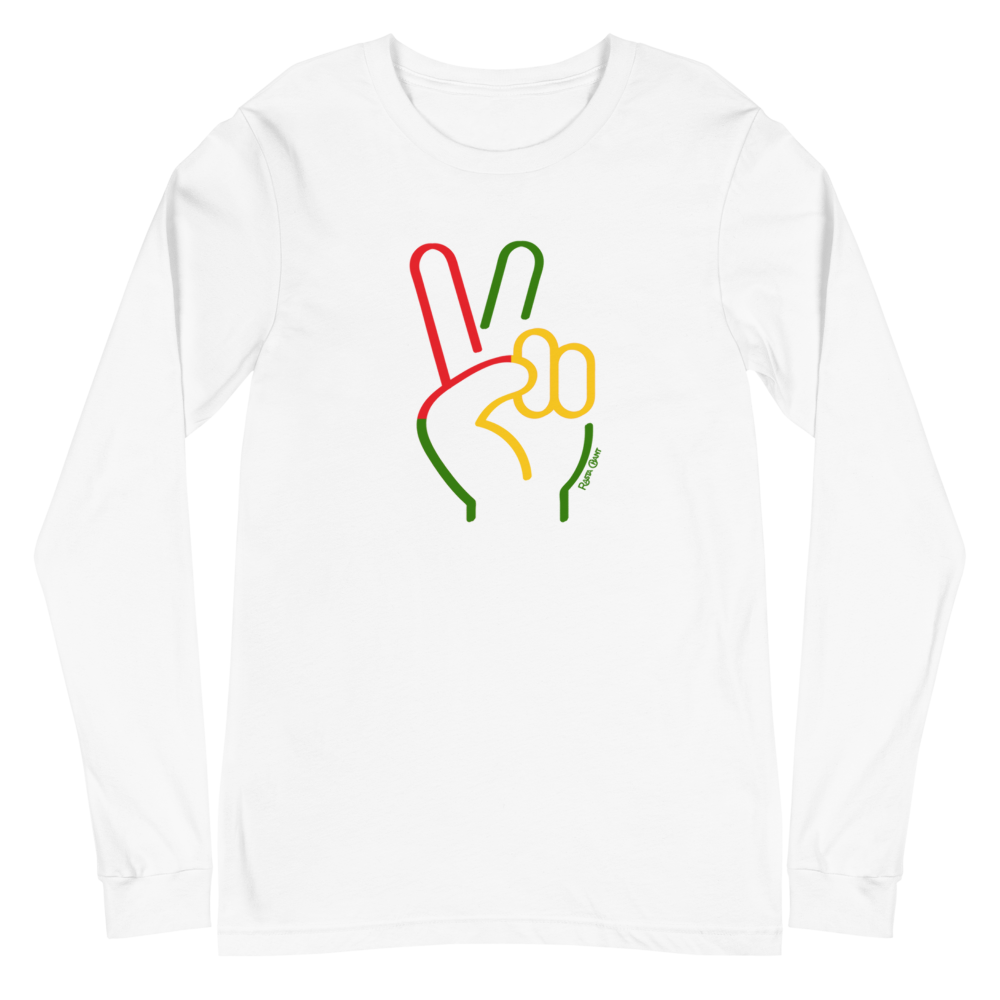 Rasta Chant Peace Sign Long Sleeve Unisex T-Shirt - 10Y